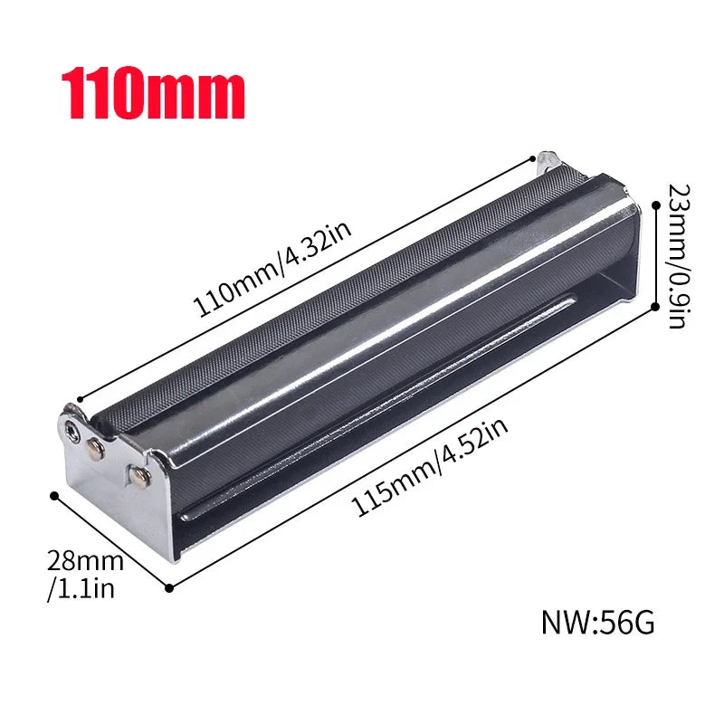 Máquina de llenado de rodillos Manual para tabaco, Material metálico, 70/78/110mm de longitud, máquina rodante para cigarrillos, accesorios para humo, dispositivos geniales